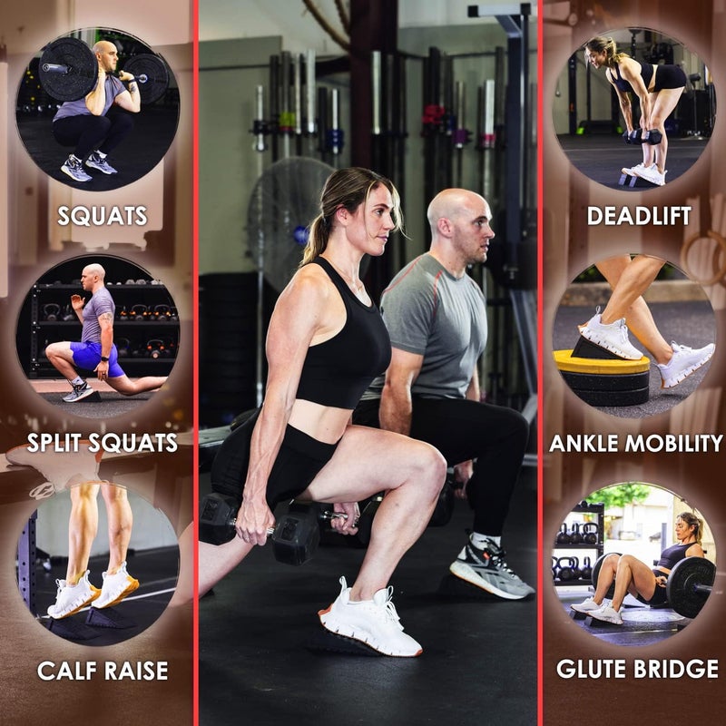 Gym Docs Squat Wedge Block: Doctor-Designed Pair of Adjustable, Non-Slip Slant Boards for Elevated Heel Squats, Deadlifts, and Calf Stretching - Physical Therapy Equipment for Strength Training - Image 3